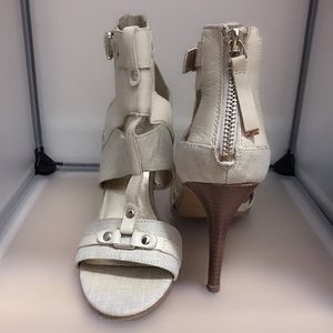 Nine West white denim gladiator Sandal
